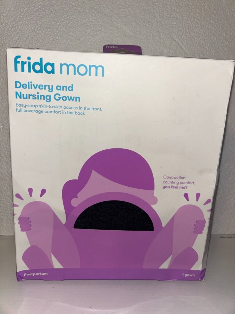 Frida Mom Labor Delivery Nursing Gown Hospital Easy Snap One Size